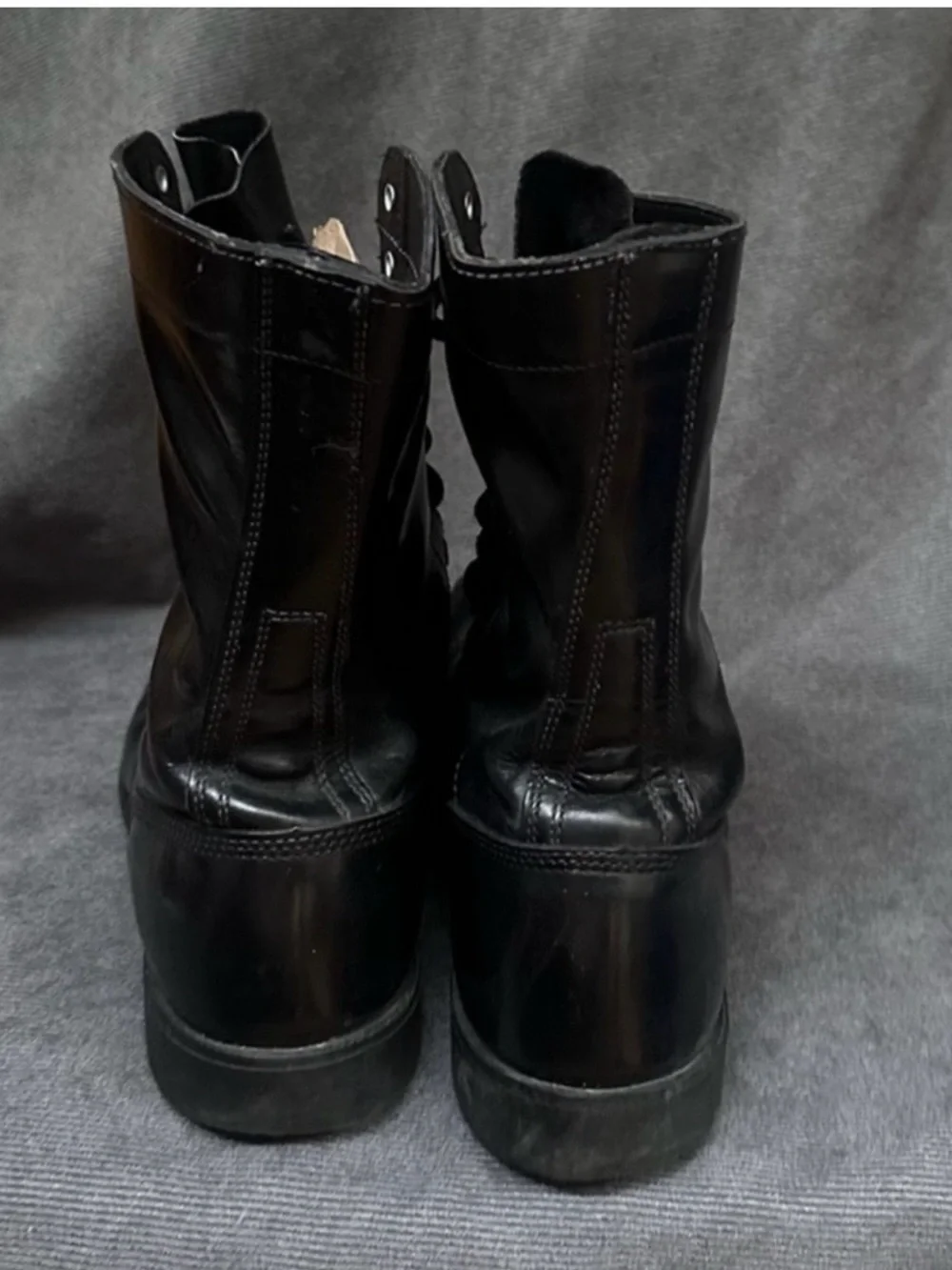Vintage Corcoran Army Jump Combat Boots Black Leather Cap Toe Size 9.5 E